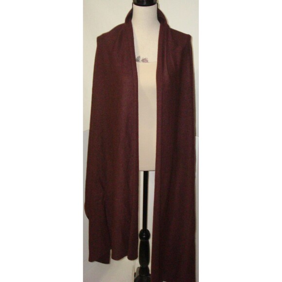 NWT New 100% Cashmere Scarf Wrap Ryllace Womens Dark Red Maroon Brick 100 X 28 - Picture 2 of 14